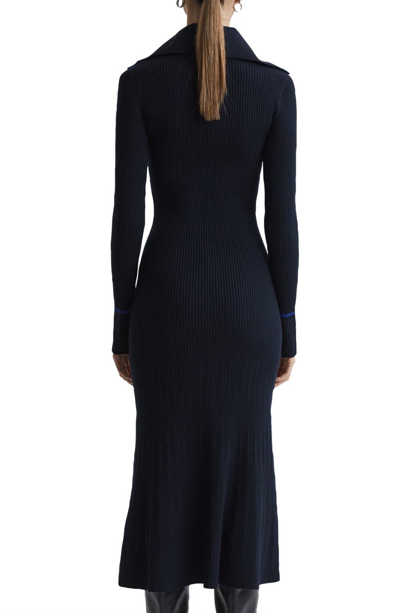 Reiss Millie Long Sleeve Ribbed Midi Sweater Dress, Alternate, color, 