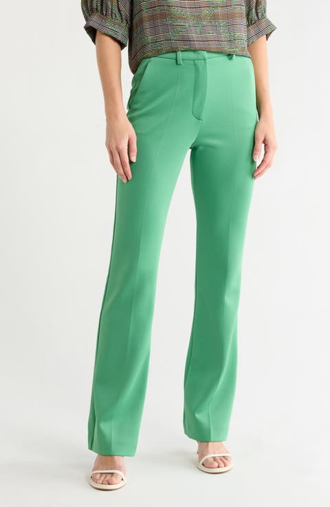 Flat Front Straight Leg Trousers