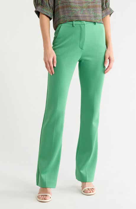 Flat Front Straight Leg Trousers