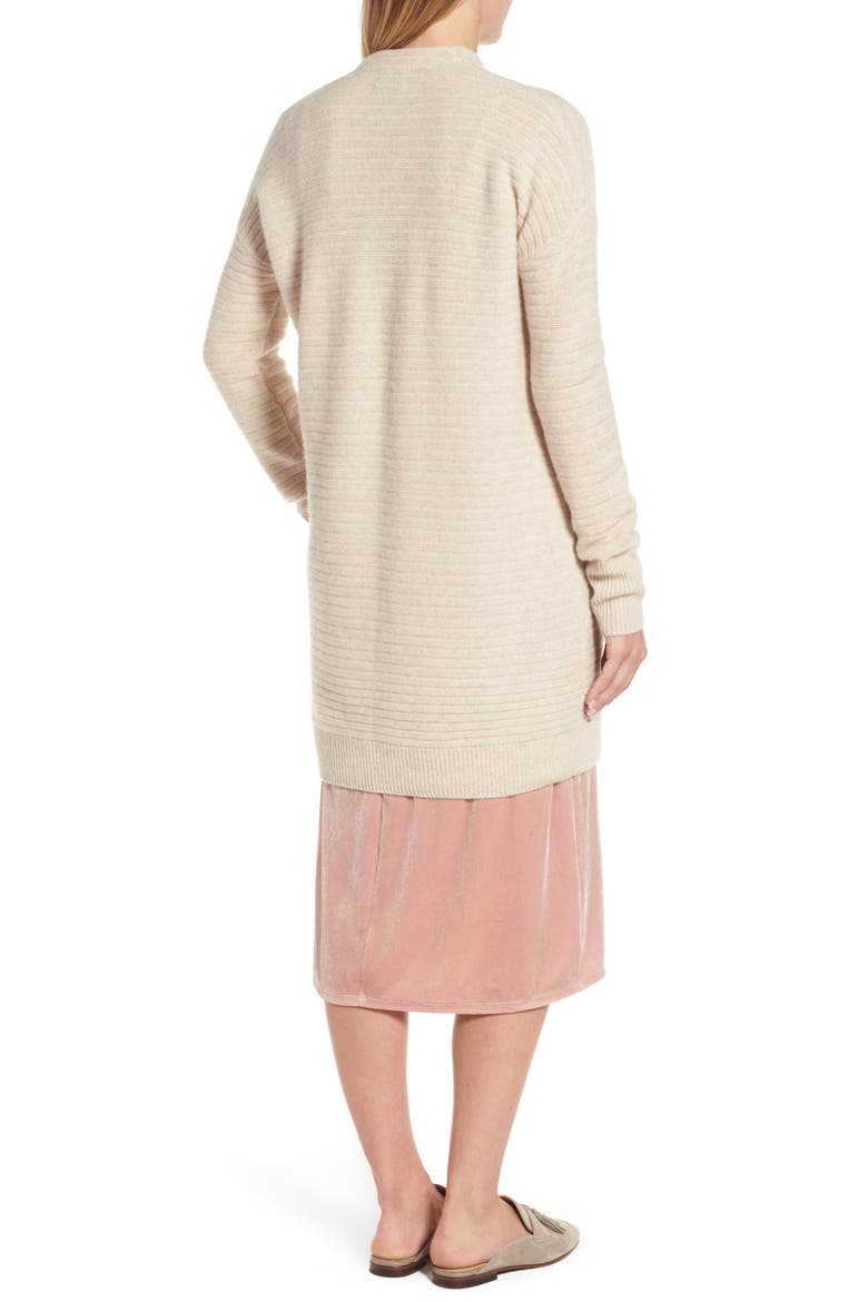 Ribbed Cashmere Cardigan, Alternate, color, HEATHER OATMEAL