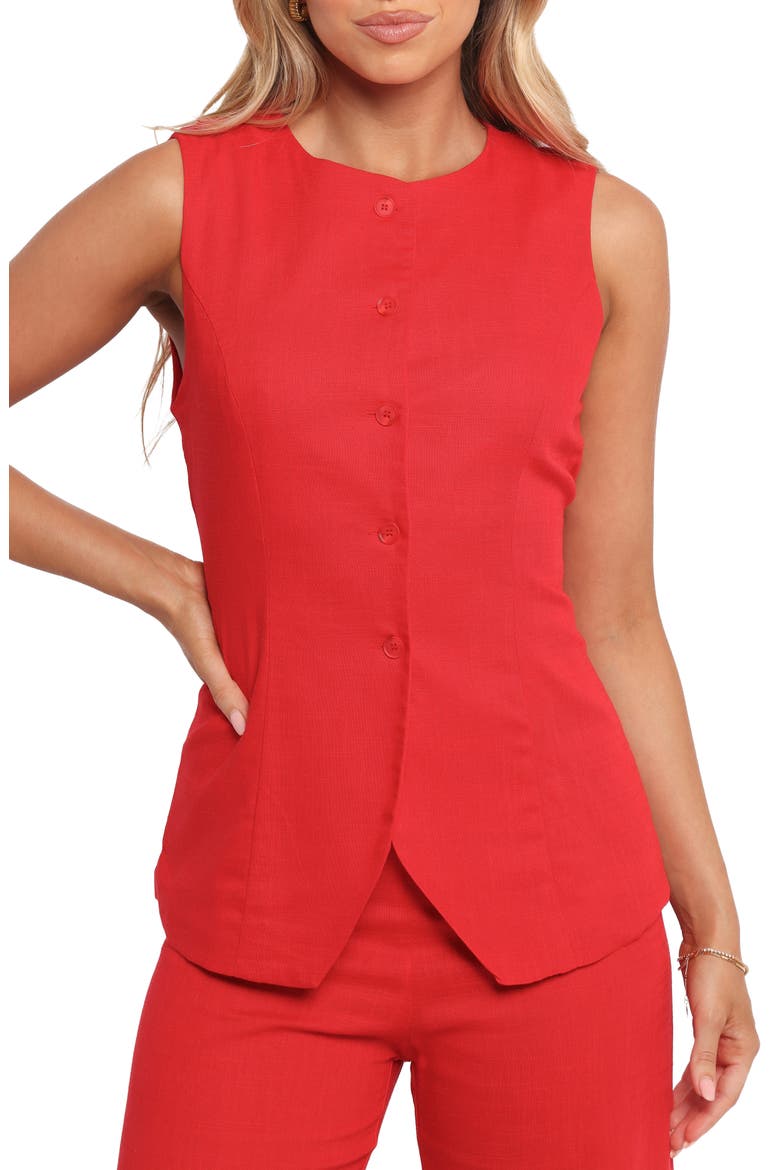 Amia Sleeveless Vest, Main, color, RED