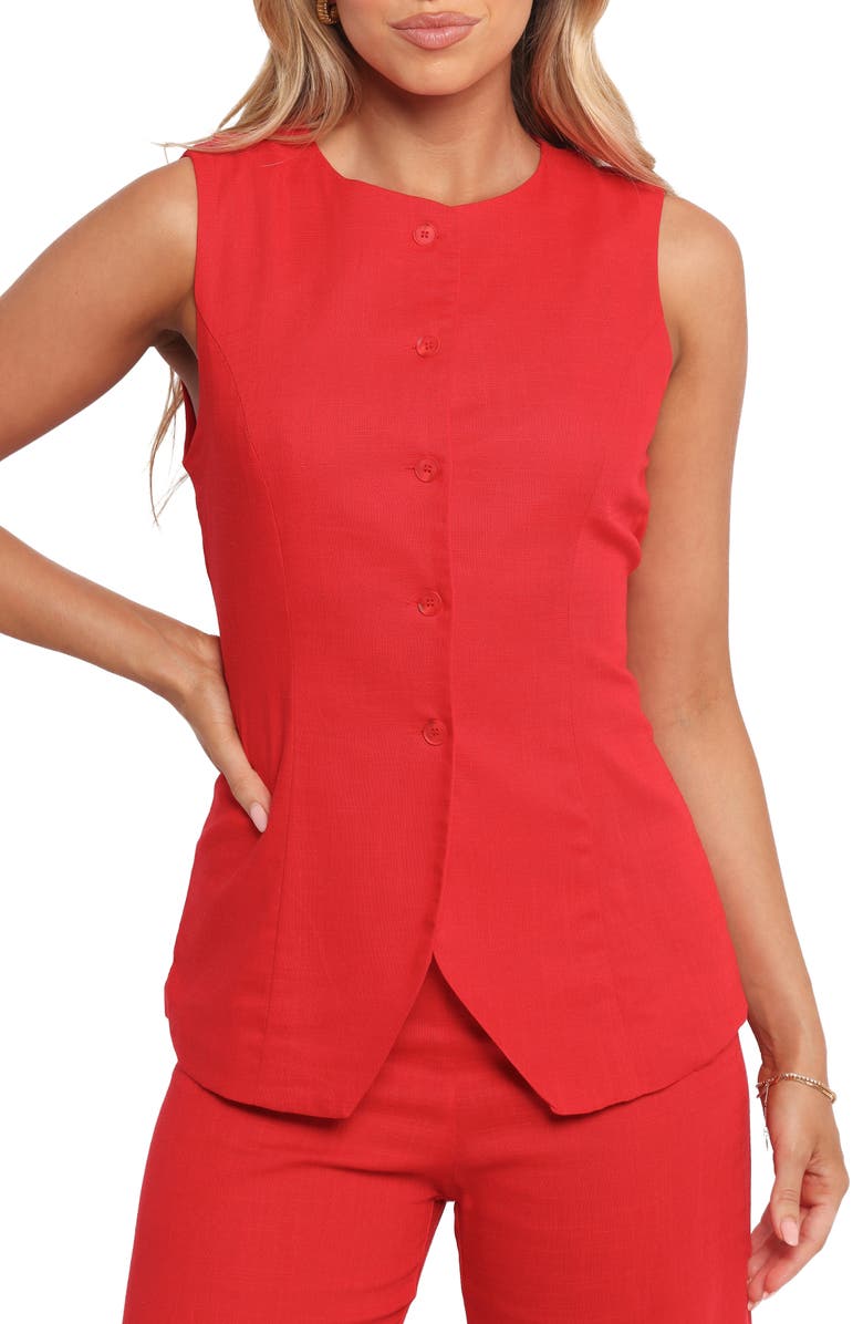 Petal & Pup Amia Sleeveless Vest, Main, color, Red