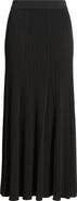 Misook Rib Flare Midi Skirt