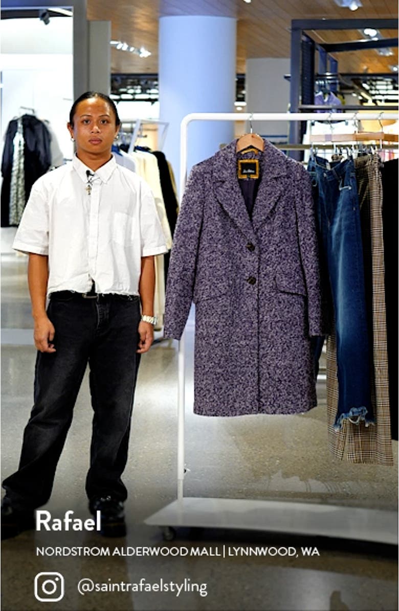 Reefer Notch Collar Wool Blend Coat, sales video thumbnail