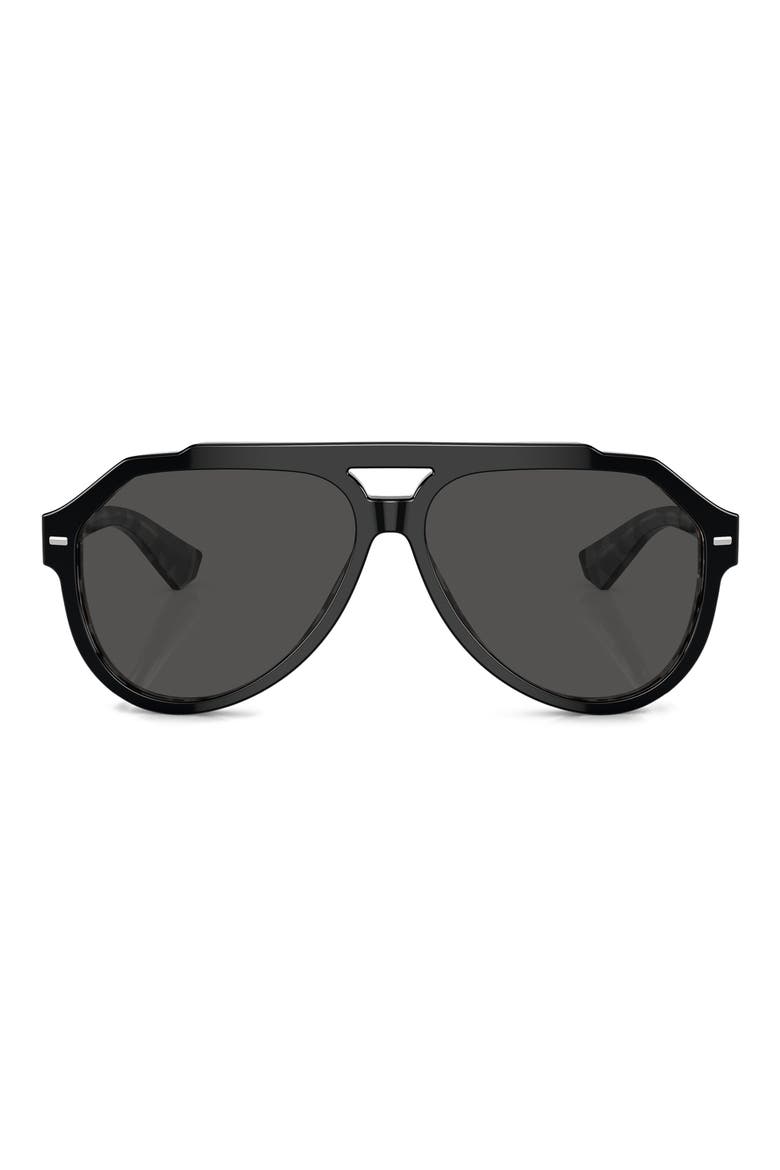 60mm Pilot Sunglasses, Main, color, DARK GREY