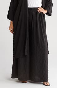 Renee C Textured Ankle Wide Leg Pants
