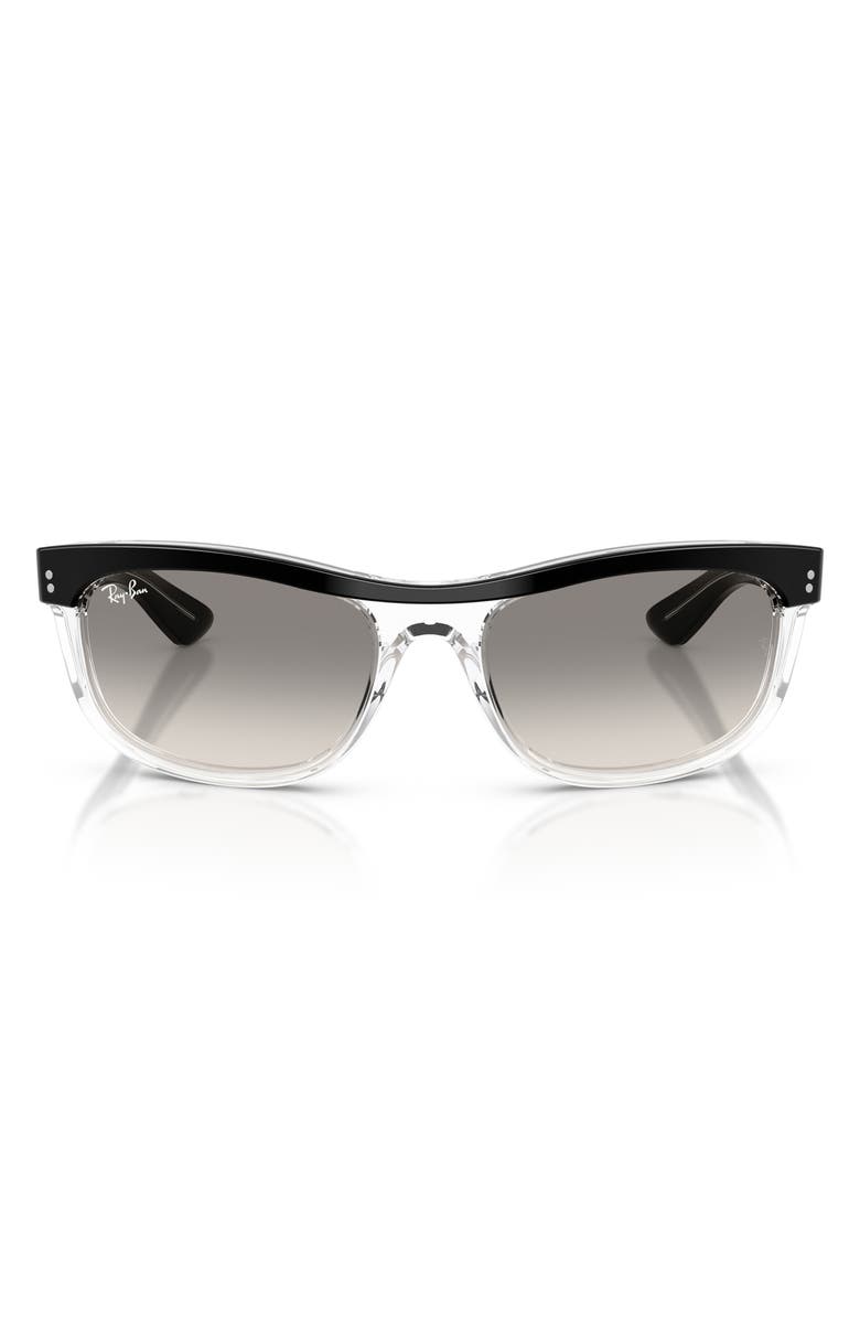 Ray-Ban 62mm Balorama Gradient Rectangle Sunglasses, Main, color, Black On Transparent