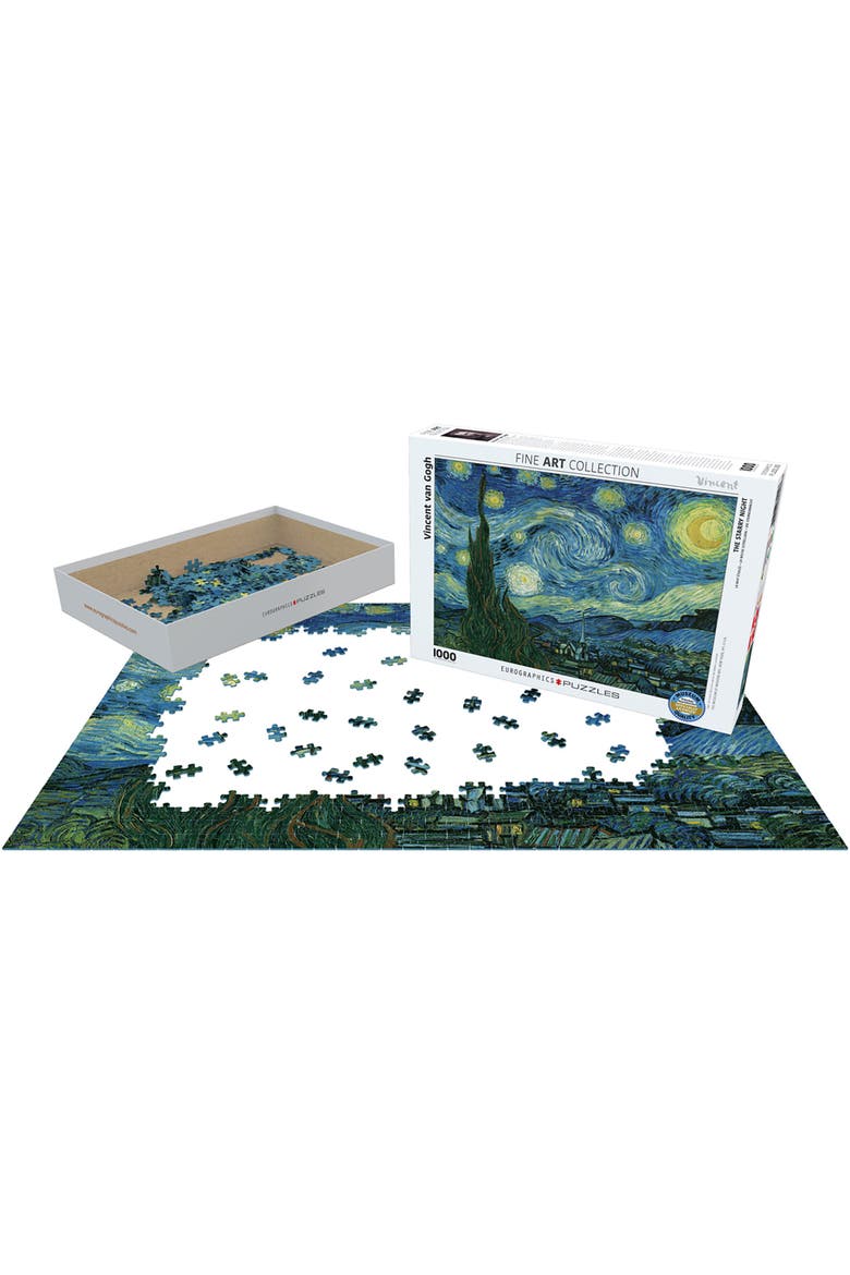 Starry Night By Vincent Van Gogh 1000 Piece Puzzle, Alternate, color, Multicolored