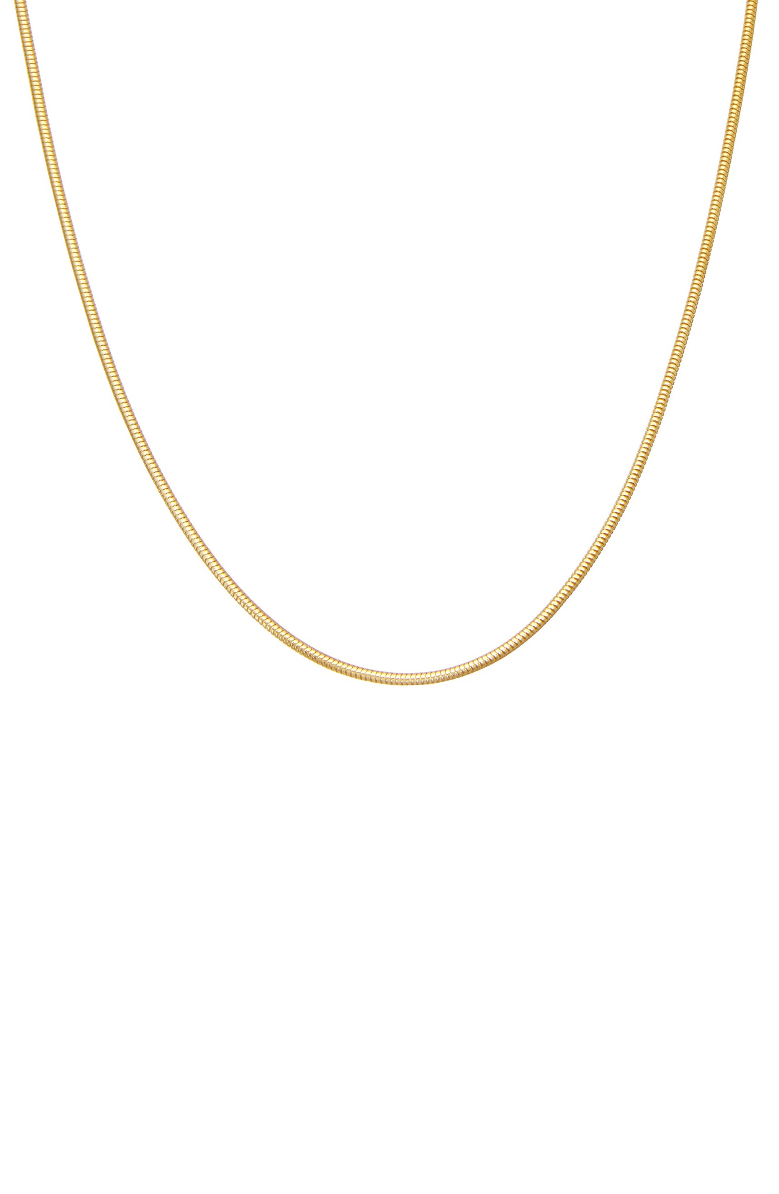 FZN 14K Gold Plated Silver Snake Chain Necklace
