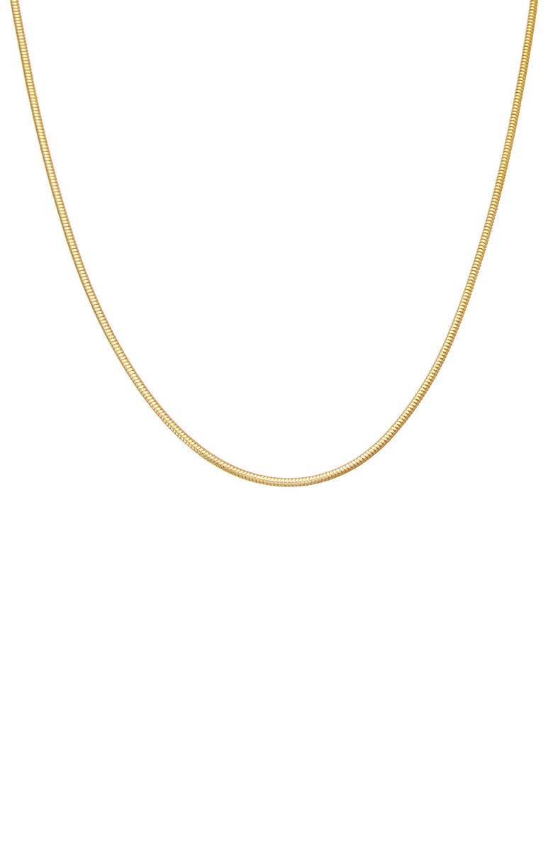 FZN 14K Gold Plated Silver Snake Chain Necklace, Main, color, Yellow Gold