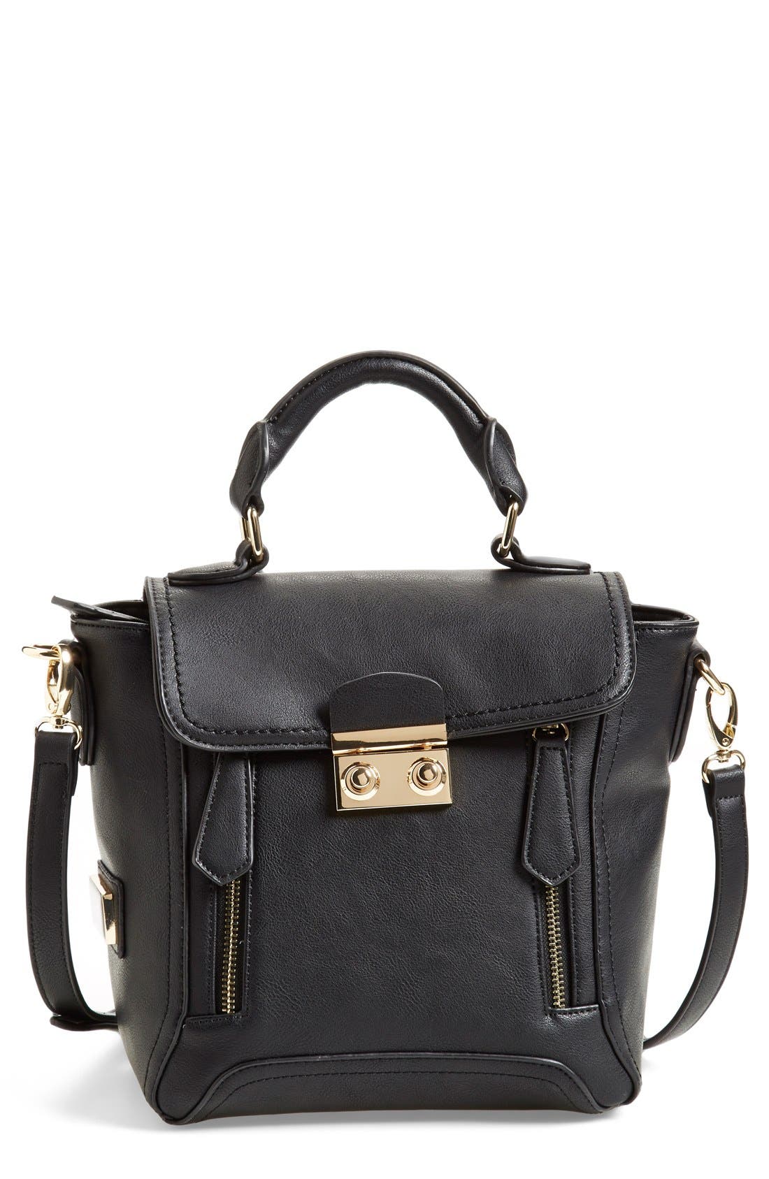 'Mini Chartres' Messenger Bag, Main, color, BLACK