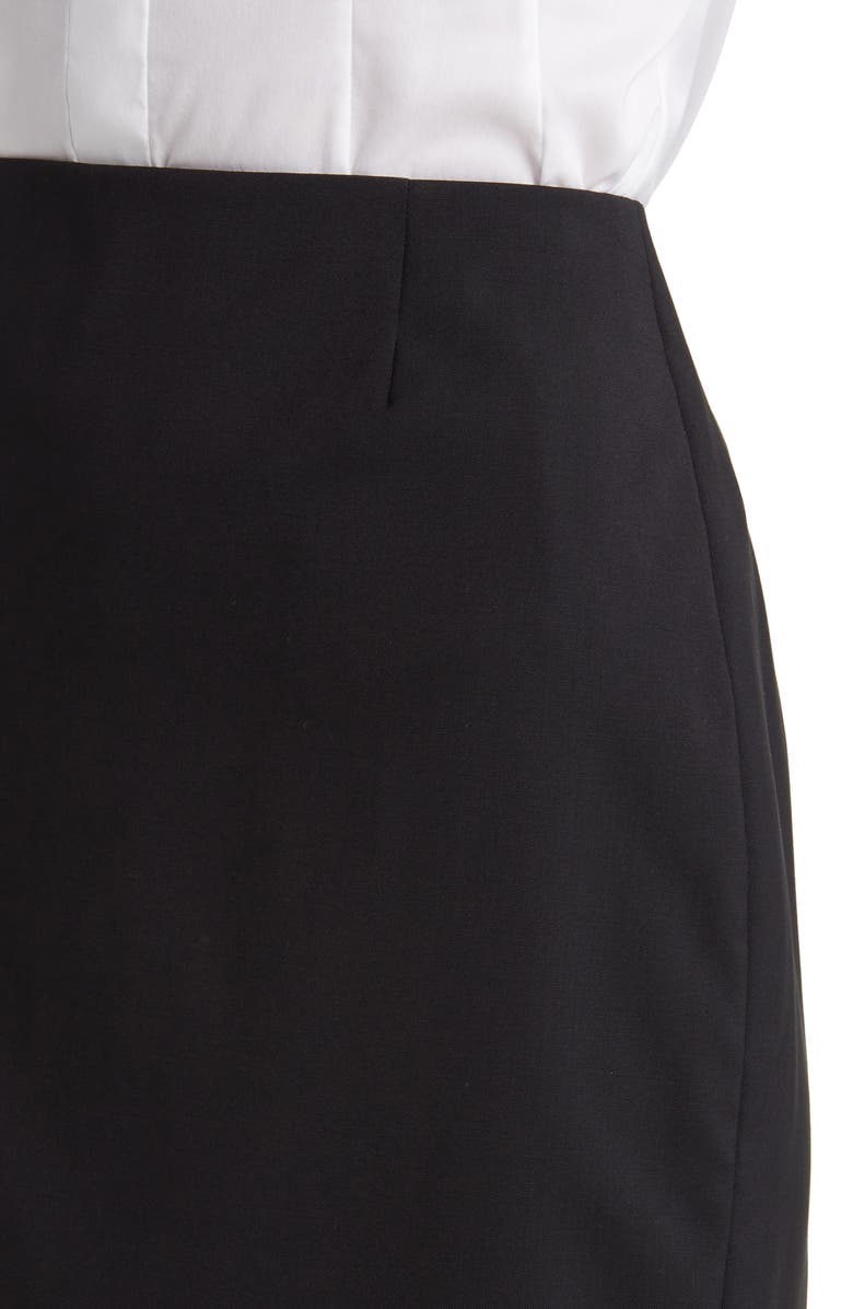 BOSS VIileah Virgin Wool Pencil Skirt, Alternate, color, Black