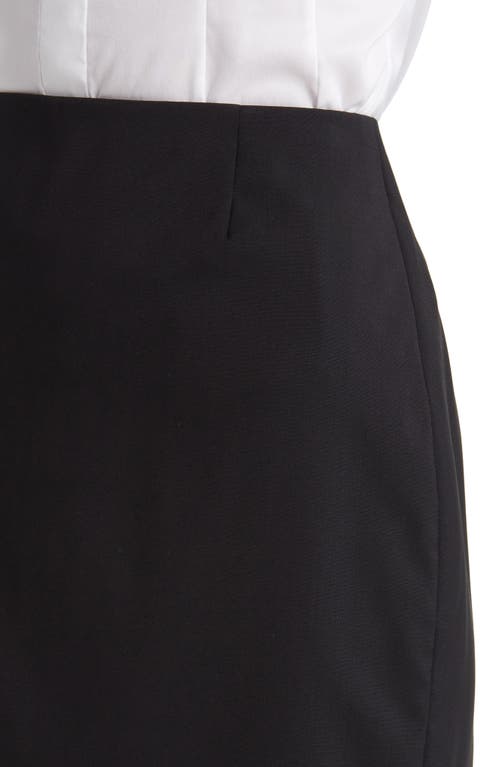 Hugo Boss Slim-fit Pencil Skirt In Virgin Wool In Black