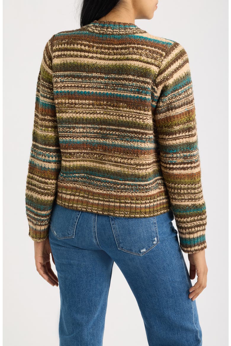 Mixed Stripe Sweater, Alternate, color, BROWN MULTI