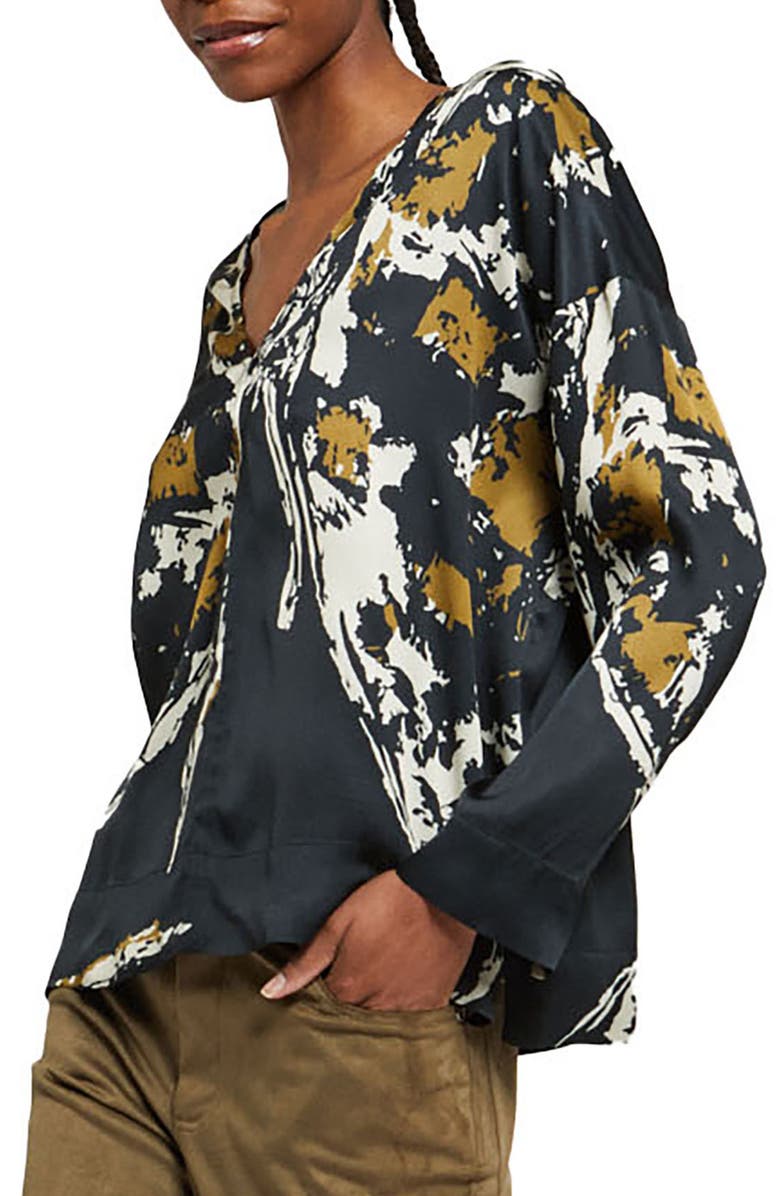 ottod'Ame Viscose Fluid Blouse, Main, color, Black