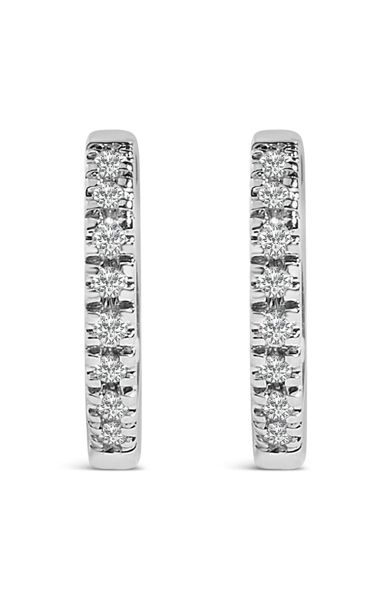 Haus of Brilliance 14K Gold 1/5 CTW Diamond Huggie Hoop Earrings, Alternate, color, White