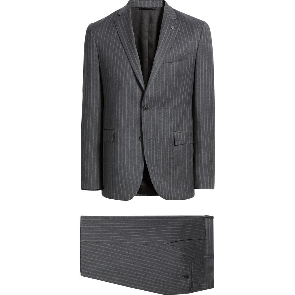 Allsaints Ross Slim Fit Striped Wool Suit In Blue