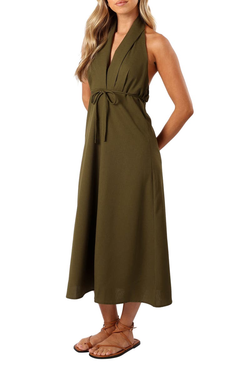 Ivy Halter Dress, Alternate, color, OLIVE