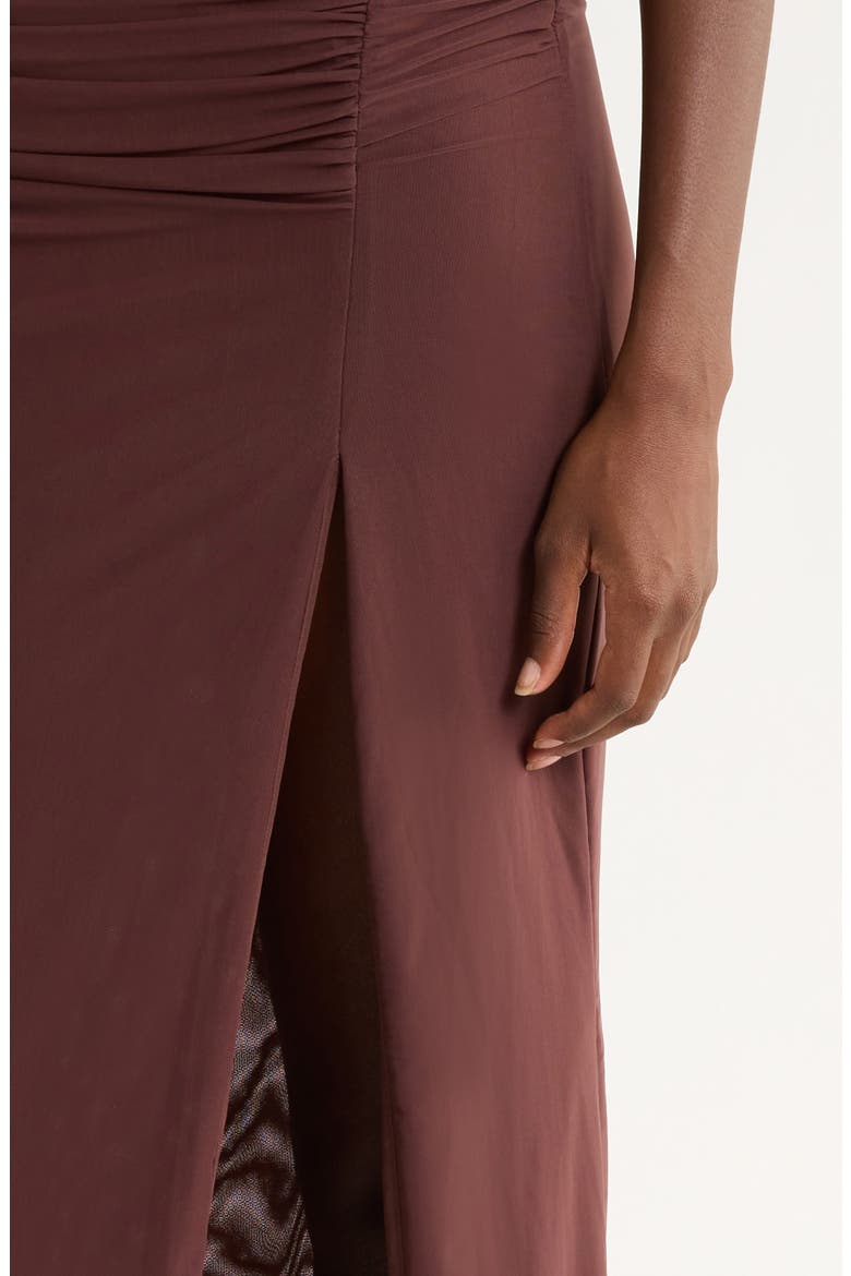 Lini Sleeveless Mesh Maxi Cocktail Dress, Alternate, color, BURGUNDY
