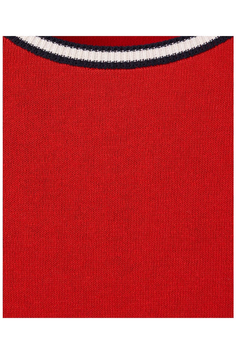 Contrast Short Sleeve Sweater, Alternate, color, RED