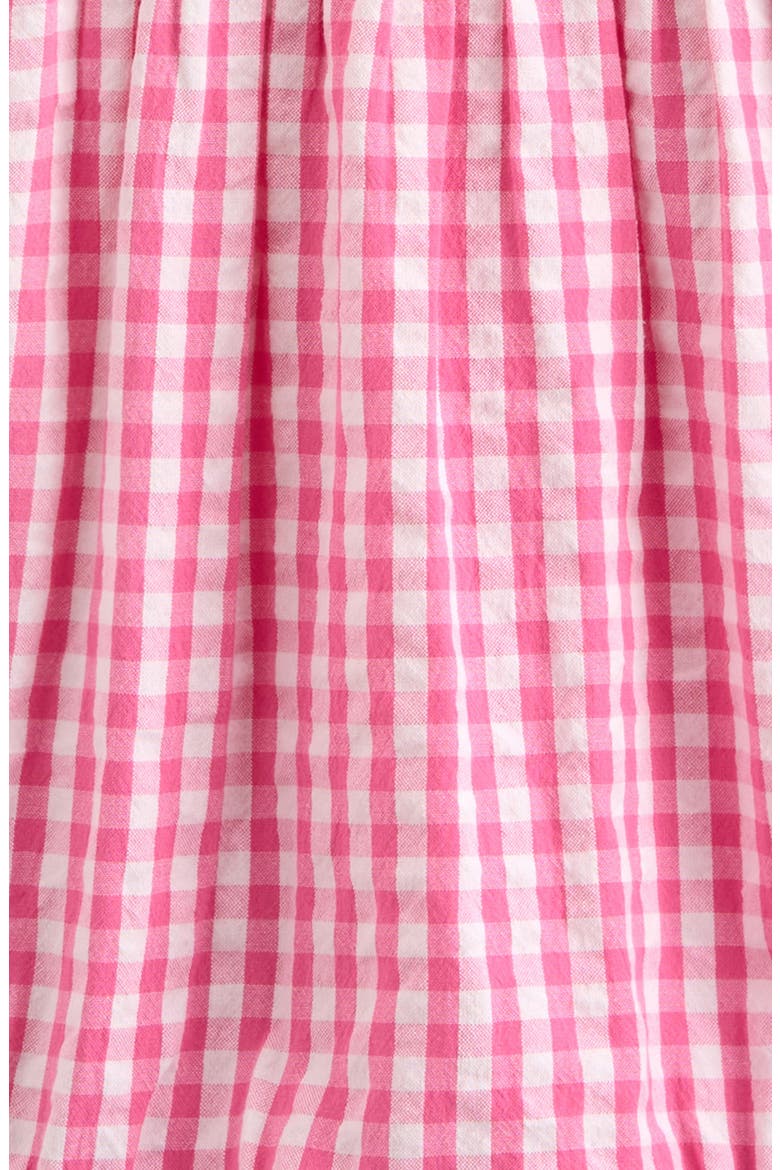 Flutter Sleeve Bubble Romper, Alternate, color, PINK SUNSET GINGHAM- LEMONS