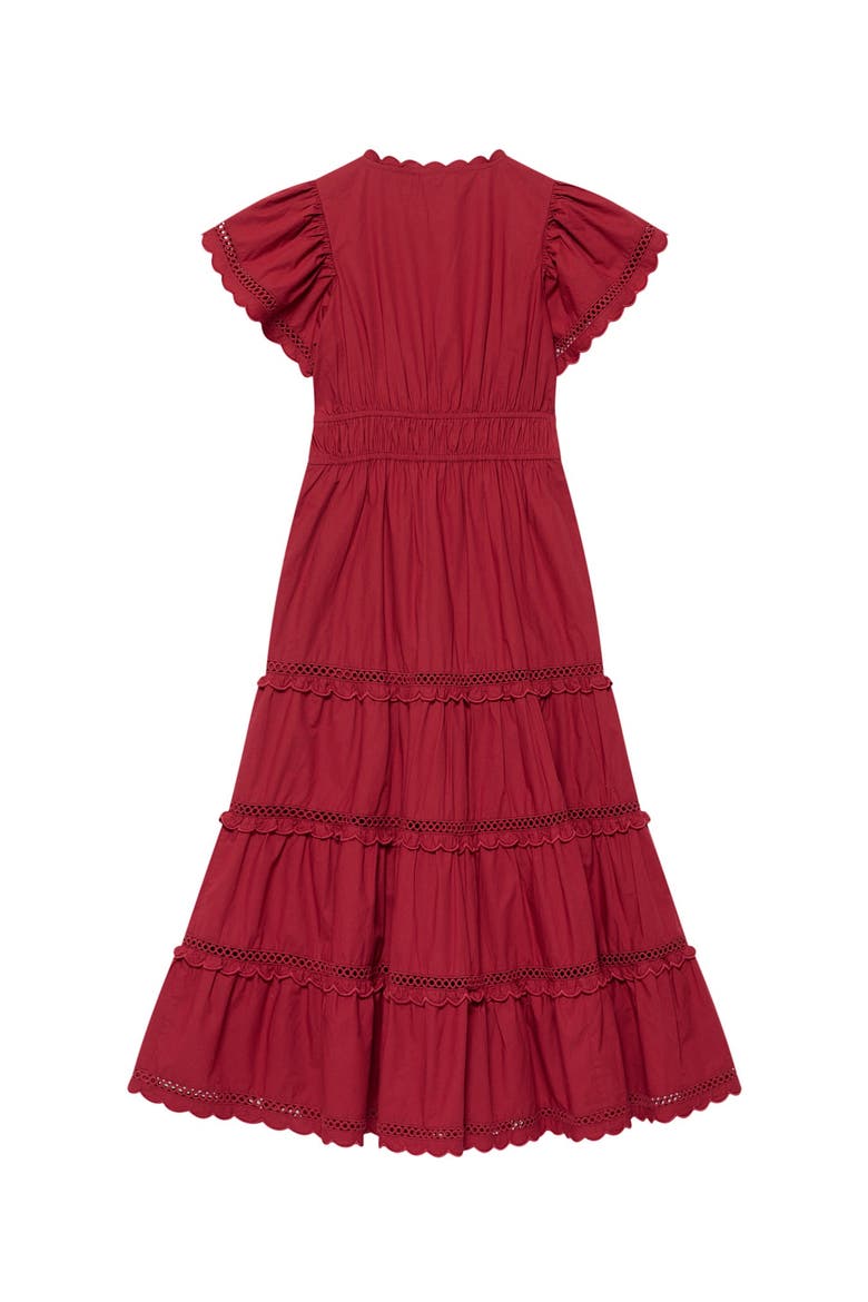 Cotton Ruffle Maxi Dress, Alternate, color, Red