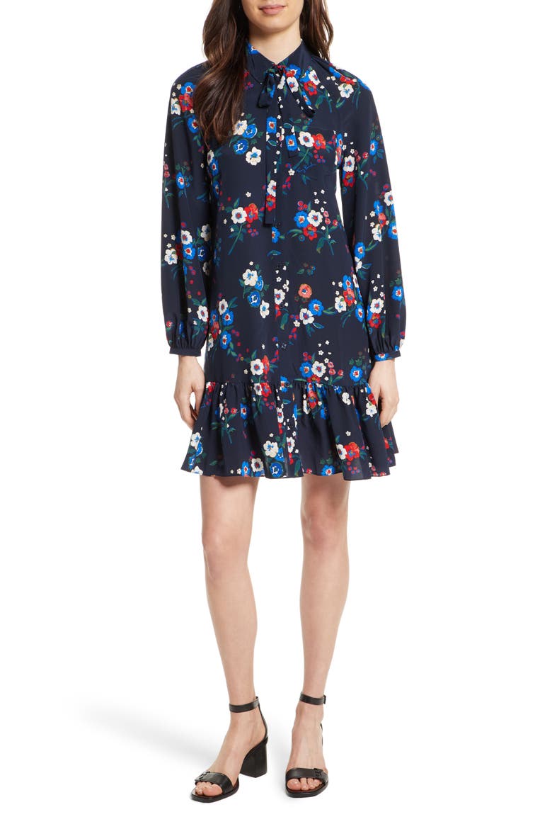 Gabrielle Floral Silk Shirtdress, Main, color, PANSY BOUQUET