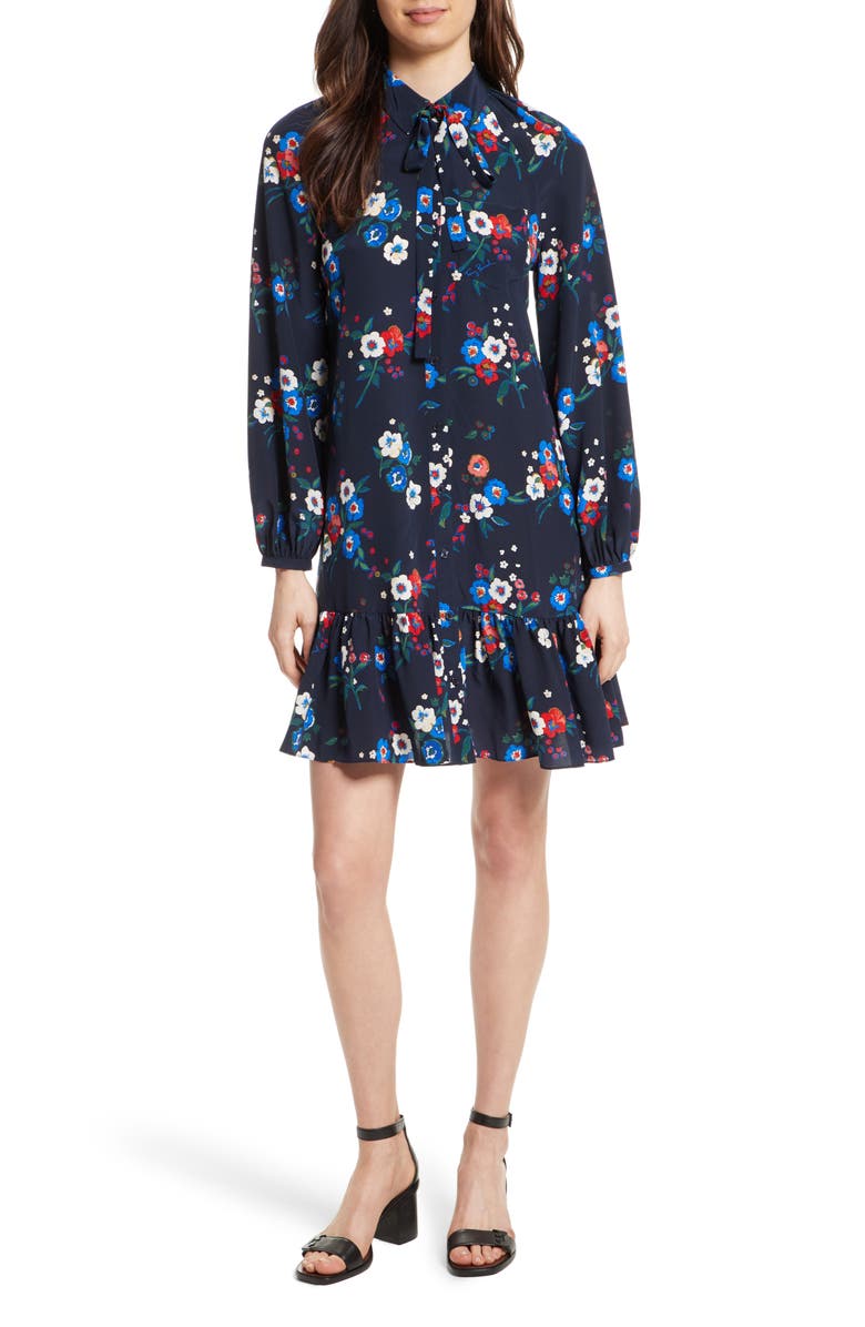 Tory Burch Gabrielle Floral Silk Shirtdress, Main, color,