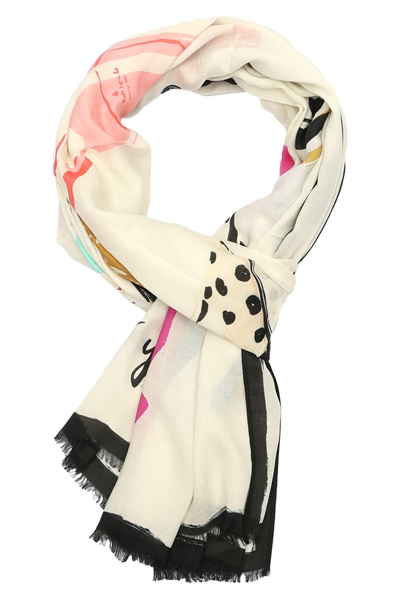 things we love oblong scarf, Alternate, color, CREAM