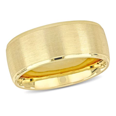 8mm Brushed Finish Wedding Band 14k