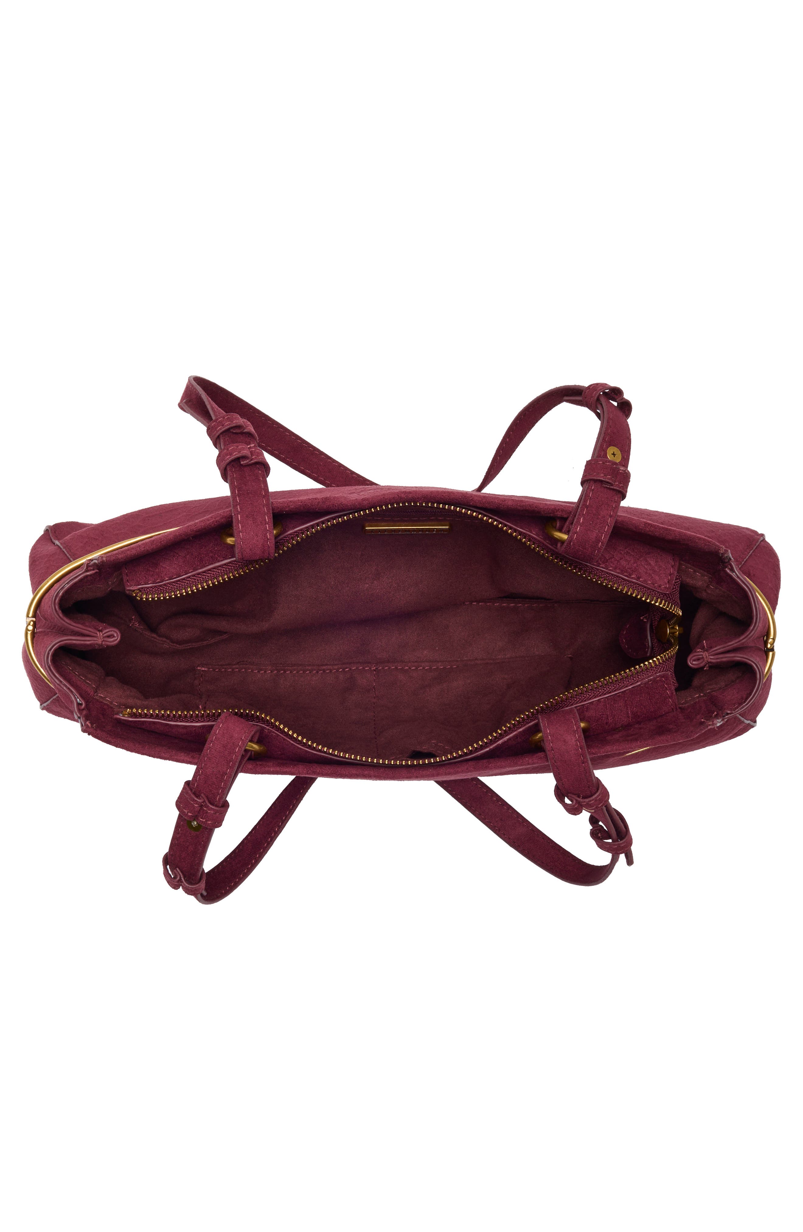 Bcolby Croc Embossed Faux Suede Shoulder Bag, Alternate, color, BLOODSTONE CROCO EMBOSS SUEDE