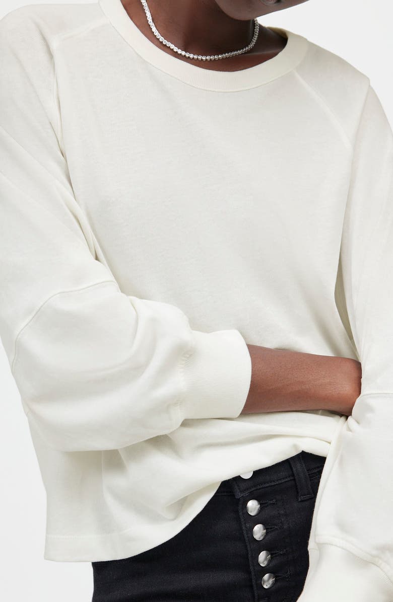 Madewell Relaxed Long Sleeve Raglan T-Shirt, Alternate, color, Eyelet White