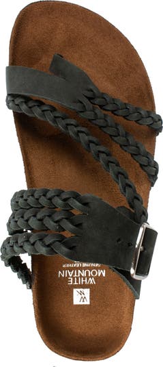 White Mountain Footwear Hayleigh Braided Leather Footbed Sandal