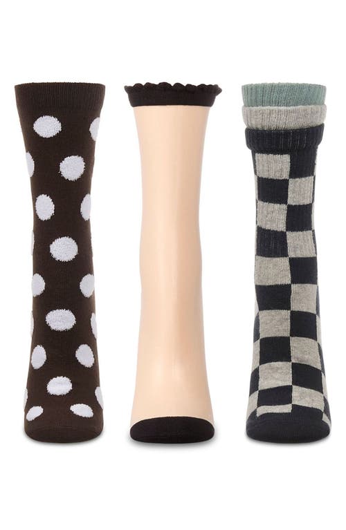 Memoi Assorted 3-pack Crew Socks