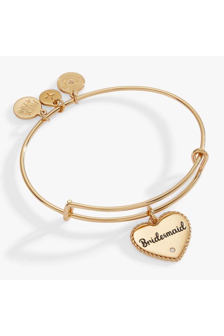Bridesmaid Heart Bangle, Main, color, Gold