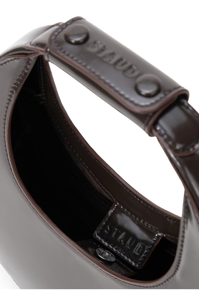 STAUD Mini Moon Leather Bag, Alternate, color, Espresso