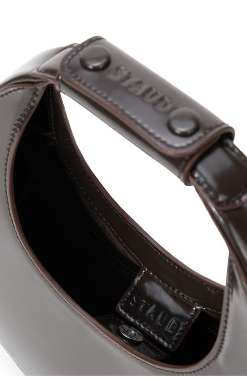 Staud Mini Moon Leather Bag In Brown