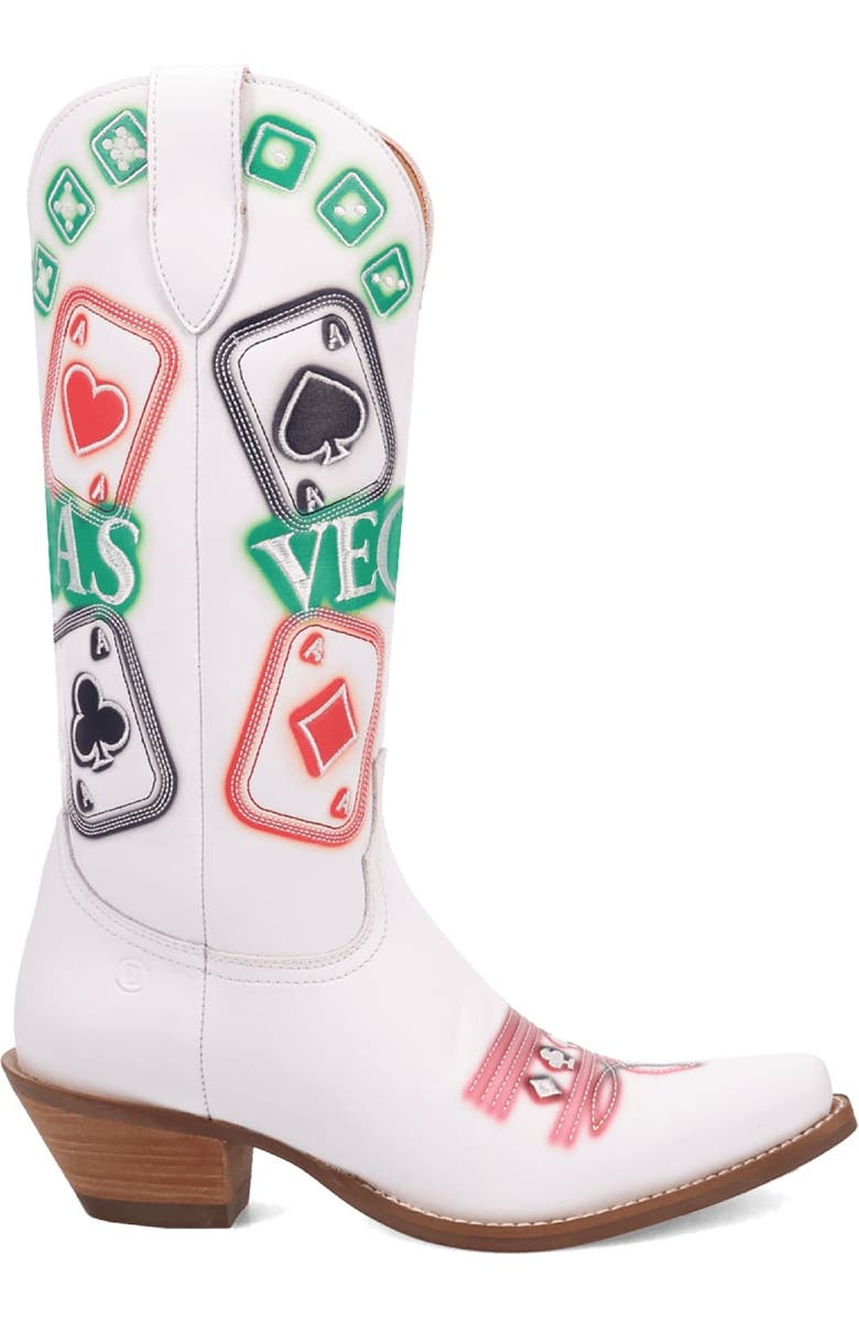 Dingo Vegas Embroidered Western Boot, Alternate, color, White