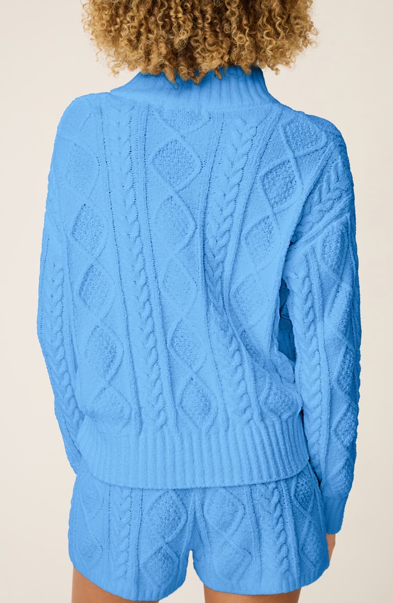 PJ Salvage Cozy Chenille Cable Knit Pullover, Alternate, color, Sea