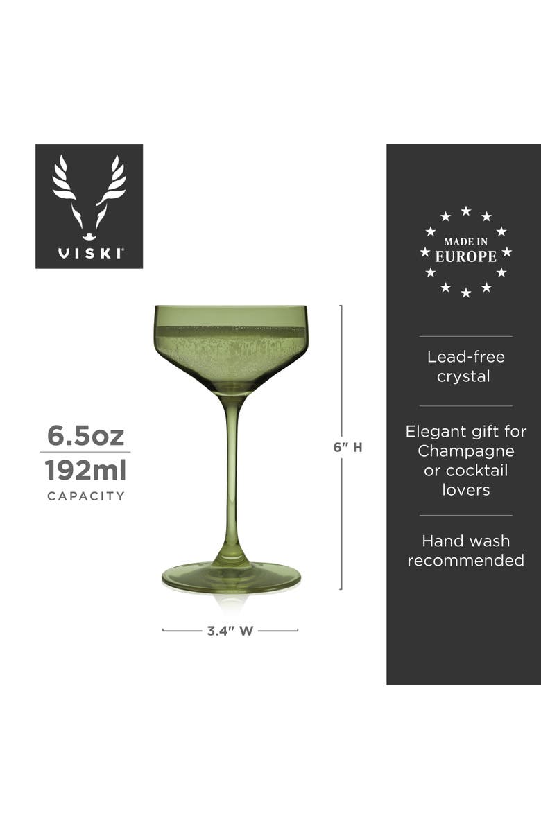 Viski Reserve Nouveau Crystal Coupes, Alternate, color, Green