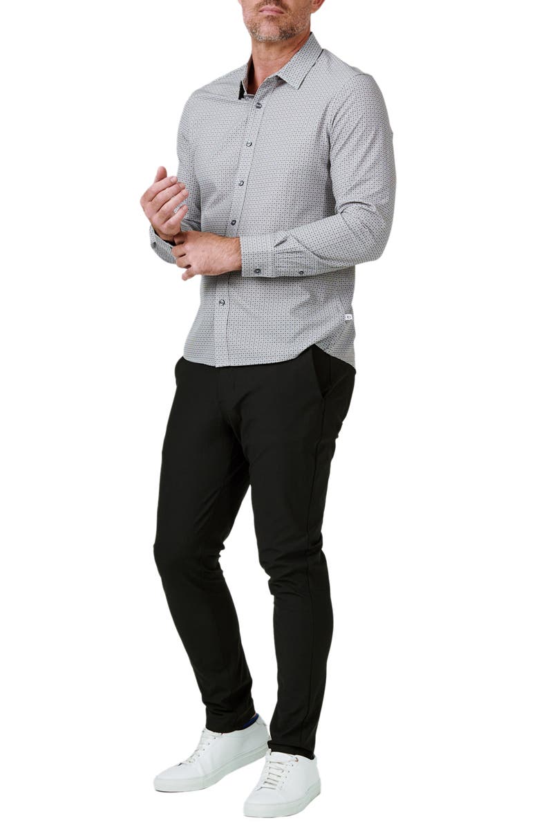 7 Diamonds Landon Geo Print Performance Button-Up Shirt, Alternate, color, 