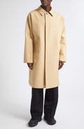 Givenchy Cotton Double Face Car Coat with Leather Trim