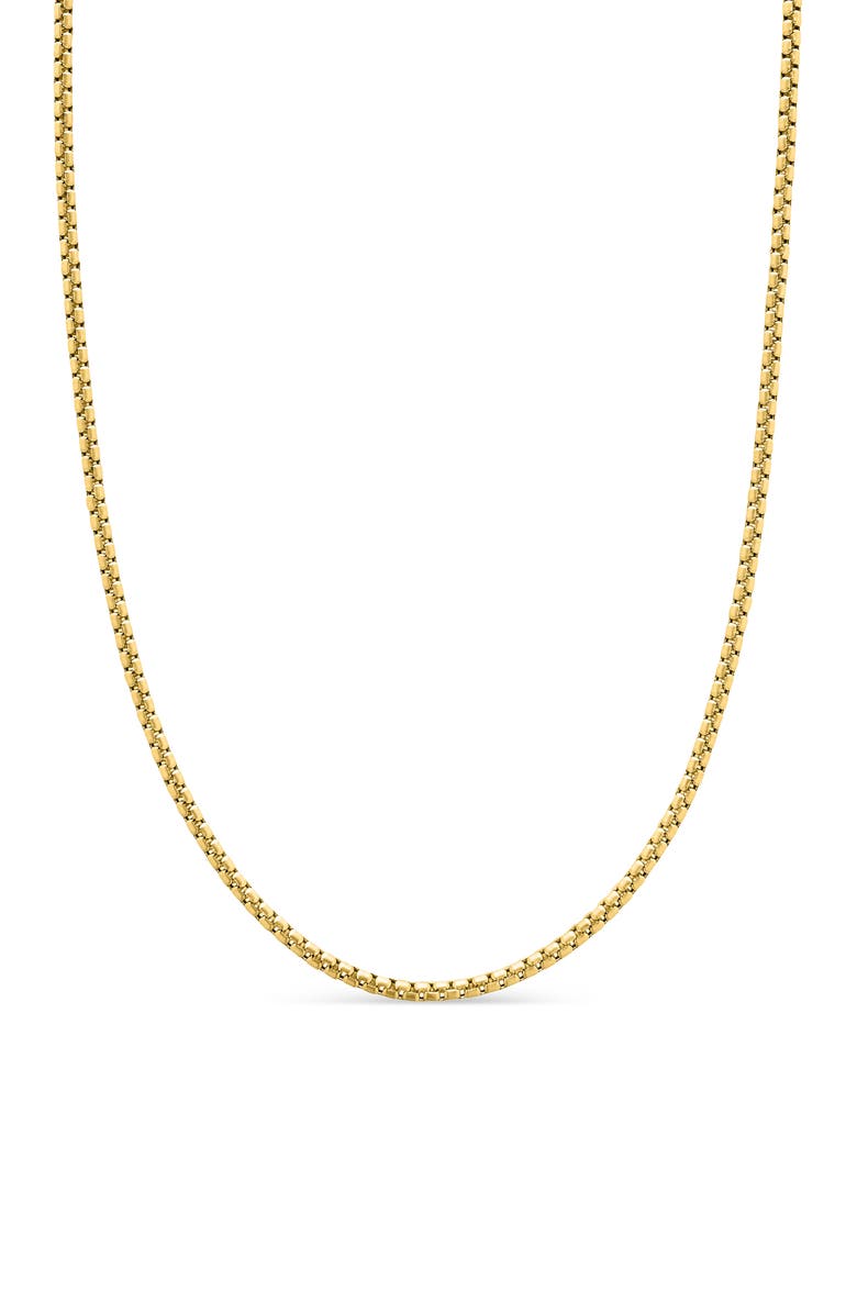David Yurman Box Chain Necklace in 18K Yellow Gold, Main, color, Gold