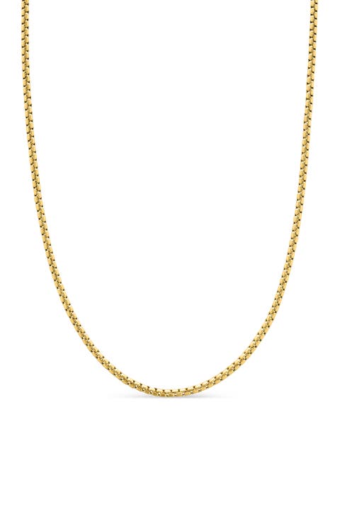 Box Chain Necklace in 18K Yellow Gold
