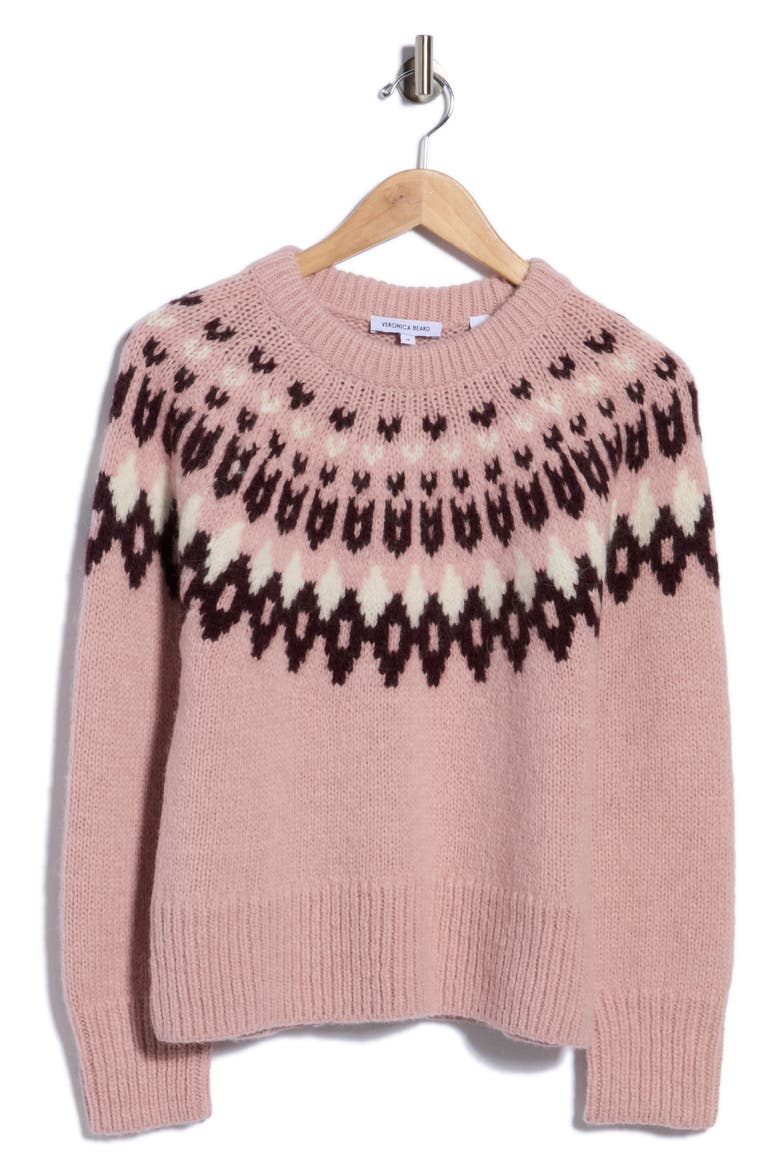 Anne Fair Isle Alpaca Blend Sweater, Alternate, color, DEEP PETAL MULTI