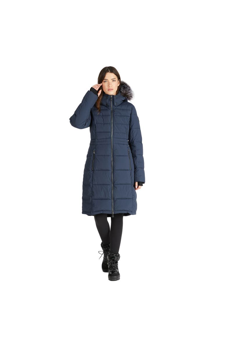 Pajar Jupiter Stretch Long Quilted Puffer, Main, color, Navy