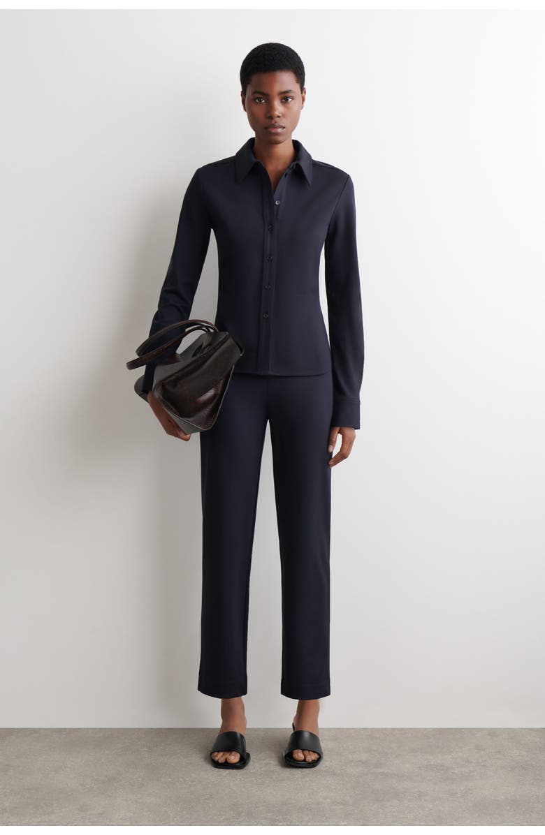 COS Jersey Shirt, Alternate, color, Navy
