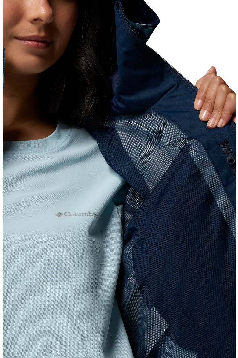 Hikebound Waterproof Hooded Rain Jacket, Alternate, color, COLLEGIATE NAVY IKAT