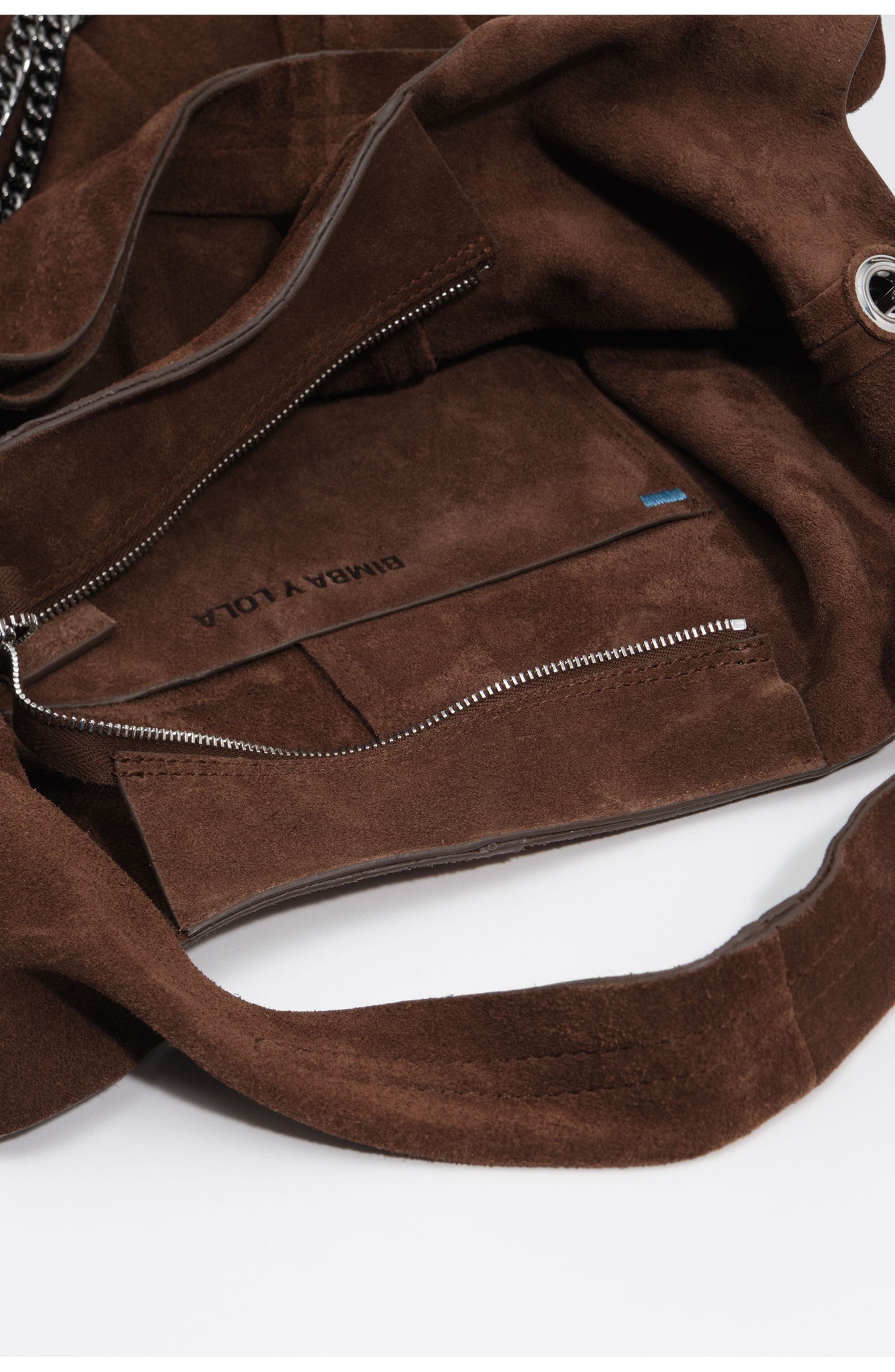 Large Suede Paper Bag, Alternate, color, COFFEE