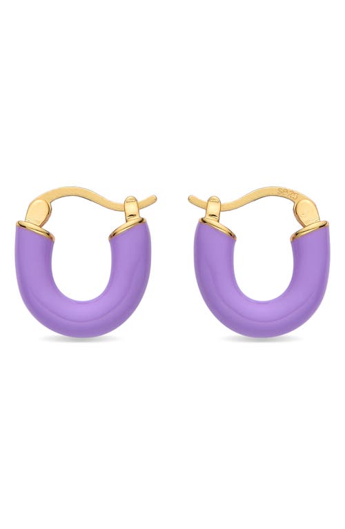 Eye Candy Los Angeles Gabrielle Enamel Huggie Hoop Earrings